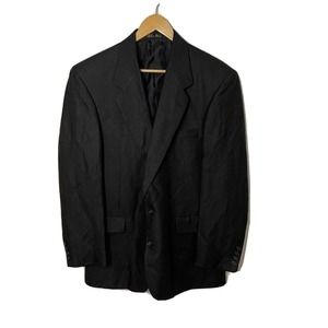 VINTAGE Guy Laroche Paris Black Men’s Linen Blend Blazer Jacket Sz 40R (42R)